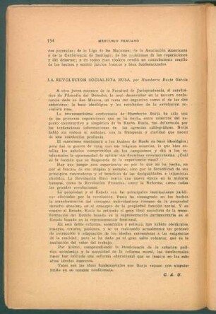 La Revolución Socialista Rusa, por Humberto Borja García