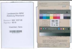 Entnazifizierung Hans Vowinkel , geb. 25.04.1907 (Bahnrat)