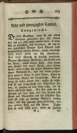 Acht und zwanzigstes Capitel. Lungensucht.
