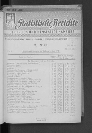 Einzelhandelspreise in Hamburg im Mai 1956 : Lfd. Nr. 13