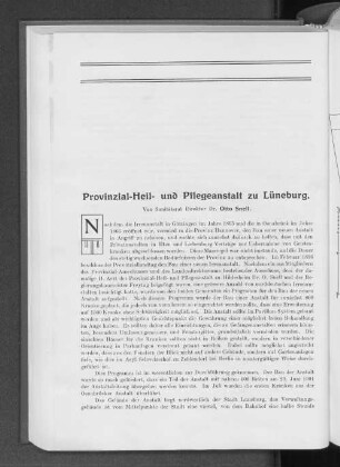 Provinzial-Heil- und Pflegeanstalt zu Lüneburg.