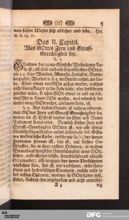 Das II. Capitel. Was GOttes Zorn und Straff-Gerechtigkeit sey.
