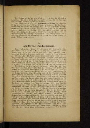 19. Die Berliner Handelskammer.