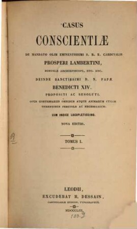 Casus conscientiae, 1