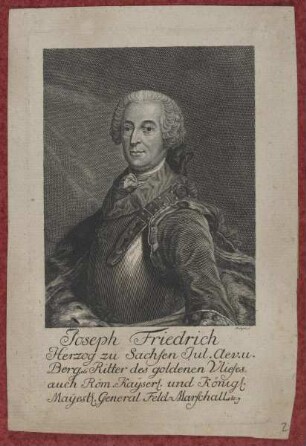 Bildnis des Joseph Friedrich zu Sachsen