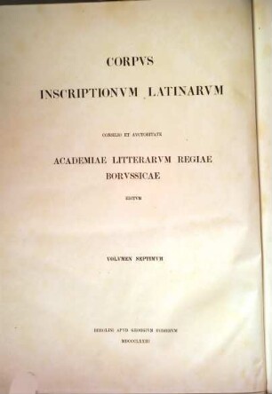 Corpvs inscriptionvm Latinarvm, 7. Inscriptiones Britanniae Latinae