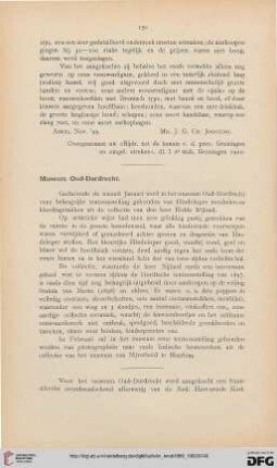 Museum Oud-Dordrecht / Museum Boymans te Rotterdam / Stedelijk museum te Leiden
