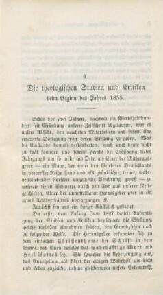 7-21 Die theologischen Studien und Kritiken beim Beginn des Jahres 1855