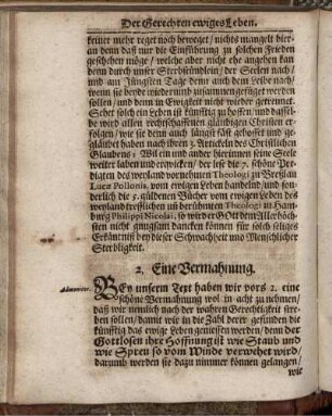 2. Eine Vermahnung.