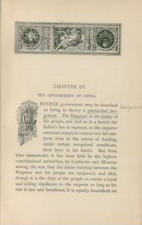 Chapter III. The government of China