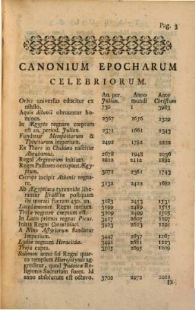 Dionysii Petavii Aurelianensis E Societate Jesu Rationarium Temporum In Partes Duas, Libros Tredecim tributum : In quo aetatum omnium sacra profanaque Historia Chronologicis probationibus munita summatim traditur, Tomus Tertius. Continens Successiones Patriarcharum, Pontificum, Imperatorum, ac Regum Veteris & Novi Testamenti