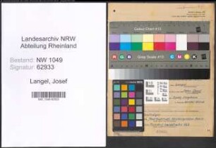 Entnazifizierung Josef Langel , geb. 09.03.1903 (Techniker)