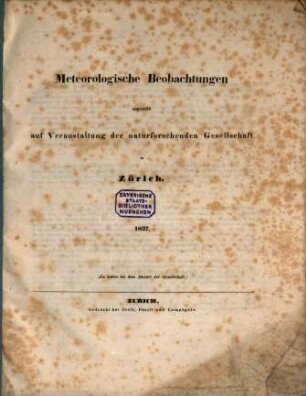 Meteorologische Beobachtungen. 1837