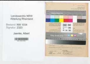 Entnazifizierung Albert Jaenke , geb. 00.00.0000 (Ingenieur)