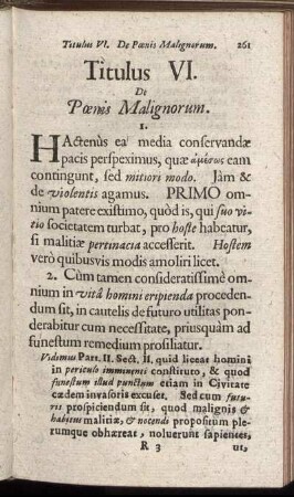 Titulus VI. De Pœnis Malignorum. - Titulus X. De Causis Pacem restaur antibus.