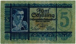 Geldschein, 5 Schilling, 1.7.1927