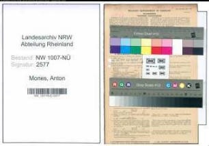 Entnazifizierung Anton Mones , geb. 08.09.1909 (Metzger)