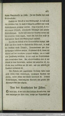 Von den Krankheiten der Zähne