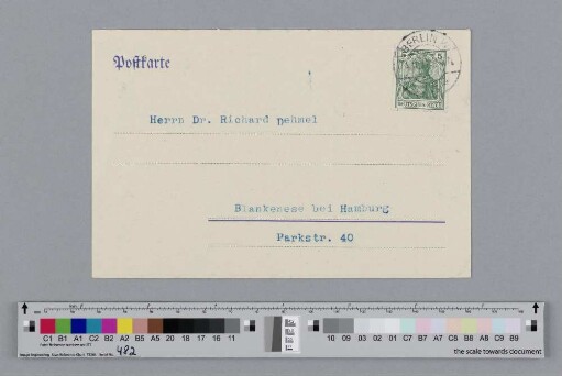 Postkarte an Richard Dehmel