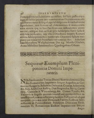 Sequitur Exemplum Plenipotentiae Domini Imperatoris.