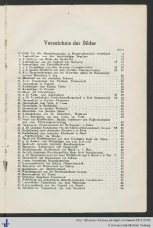 Verzeichnis der Bilder.