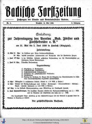 Nr. 5, 15. Mai 1930