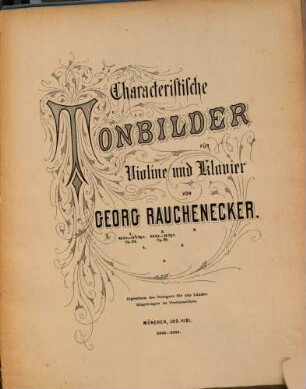 Characteristische Tonbilder : für Violine & Clavier