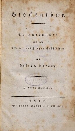 Glockentöne : Erinnerungen aus dem Leben eines jungen Geistlichen, 3