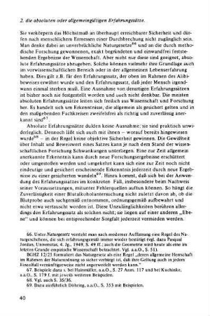 2. Absolute oder allgemeingültige Erfahrungssätze