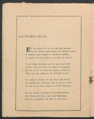 Las flores secas.