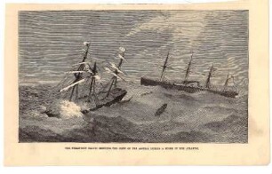 The Steam-Ship "Baltic" rescuing the crew of the "Assyria" during a storm in the Atlantic