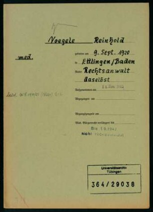 Reinhold Voegele (1920-)