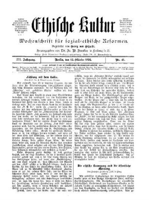 Die ethische Bewegung und die öffentliche Meinung : (Schluß)