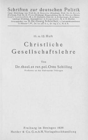 Christliche Gesellschaftslehre