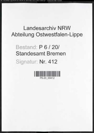 Sterberegister Standesamt Bremen