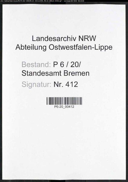 Sterberegister Standesamt Bremen