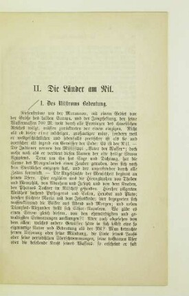 II. Die Länder am Nil