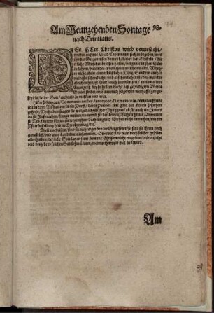 Am Neunzehenden Sontage nach Trinitatis