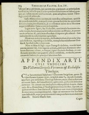 Appendix Articuli Undecimi.