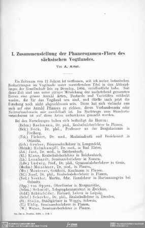 Zusammenstellung der Phanerogamen-Flora des sächsischen Vogtlandes