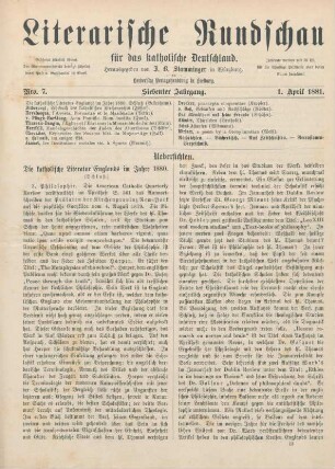 193-198 Die katholische Literatur Englands im Jahre 1880 : Schluß