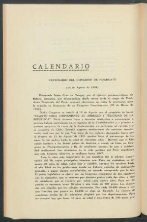 Centenario del Congreso de Huancayo (15 de agosto de 1839)