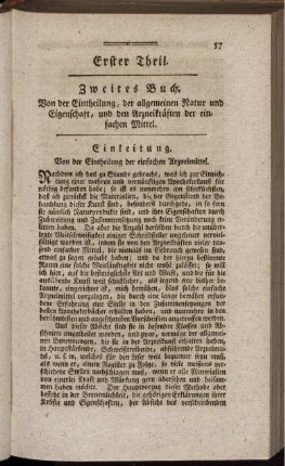 Einleitung. Von der Eintheilung der einfachen Arzneimittel
