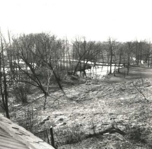 Steinbach-Beucha. Eula-Aue (ehemaliger Park). Blick vom Rittergut