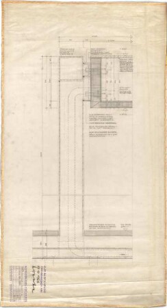 Schneider - Esleben, Paul; Düsseldorf, Berger Allee 25; Mannesmann-Hochhaus, Konzernzentrale der Mannesmann AG, Erweiterung - Pförtnertisch (Schnitt)