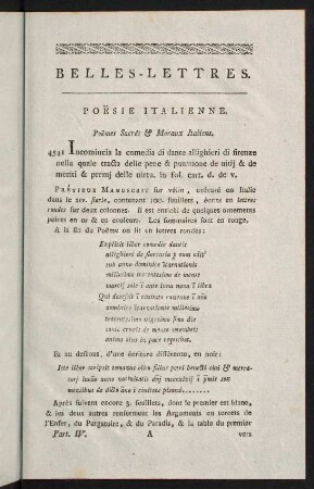 1-22, Poesie Italienne