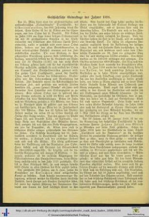 Geschichtliche Gedenktage des Jahres 1898.