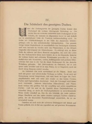 IV. Die Schönheit des geneigten Daches.