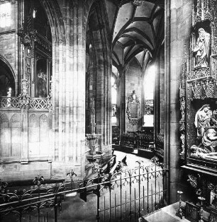 Freiburg im Breisgau, Unserer Lieben Frau, Inneres, Chor, Umgang, südöstl. Teil nach Nordost; Chor 1354 begonnen