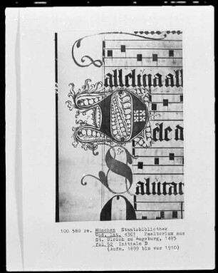 Psalterium aus Sankt Ulrich in Augsburg — Initiale D, Folio 52 recto
